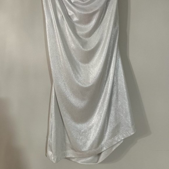 Silver One Shoulder Bodycon Dress - Picture 4 of 4
